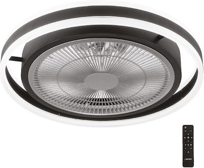 Gruppe Ventilator de Tavan 50cm cu Lumină și Telecomandă Negru