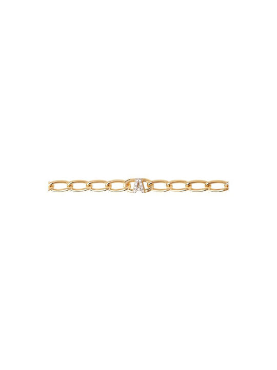 P D Paola Bracelet Chain made of Silver Gold Plated with Zircon