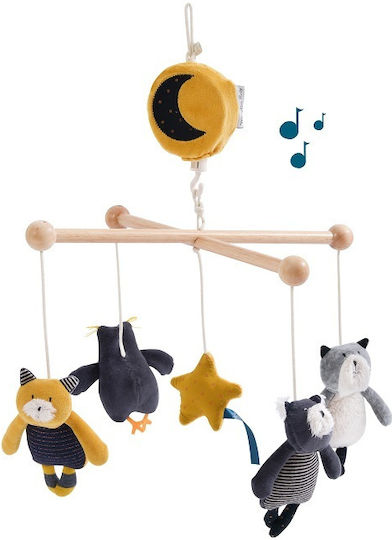 Moulin Roty Μόμπιλε Κούνιας με Μουσική Les Mustaches
