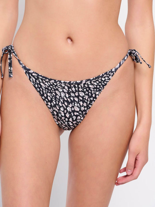 Bikini Slip με Κορδονάκια Μαύρο