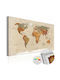 Polihome Cork Map Πίνακας σε Καμβά 120x80cm