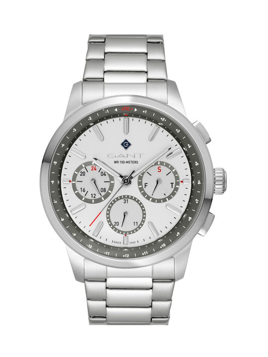 Gant Middletown Uhr Chronograph Batterie mit Silber Metallarmband