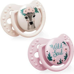 Lovi Baby Πιπίλες Σιλικόνης για 3-6 μηνών Wild Soul Μπεζ - Ροζ 2τμχ