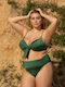 Plus Size Bikini Slip Ψηλόμεσο Πράσινο