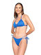 Luna Triangle Bikini Top Blue