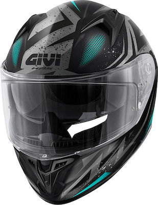 Givi H50.7 Rebel Full Face Helmet ECE 22.06 1490gr Matt Black/Light Blue GIV000KRA202