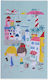 Nef-Nef Welcome To Greece Prosoape de plajă pentru copii Albastru 120x70cm 033231