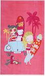 Nef-Nef Surfer Girls Παιδική Πετσέτα Θαλάσσης Ροζ 120x70εκ.