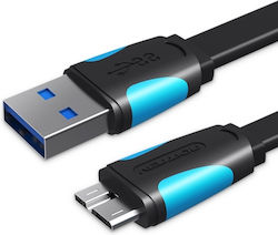 Vention Plat USB 3.0 spre micro USB Cablu Negru 1.5m (VAS-A12-B150) 1buc