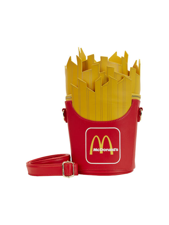Loungefly Mcdonalds French Fries Παιδική Τσάντα Ώμου Κόκκινη 16.5x12.7x17.8εκ.