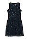 Children's Dress Sleeveless Tulle Polka Dot Navy Blue