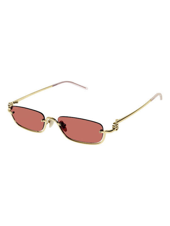 Gucci Γυαλιά Ηλίου με Χρυσό Μεταλλικό Σκελετό και Καφέ Φακό GG1278S 003