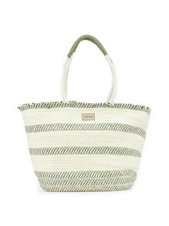 Verde Stroh Strandtasche Grün