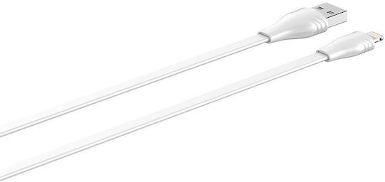 Ldnio LS550 Flat USB-A to Lightning Cable Λευκό 0.2m