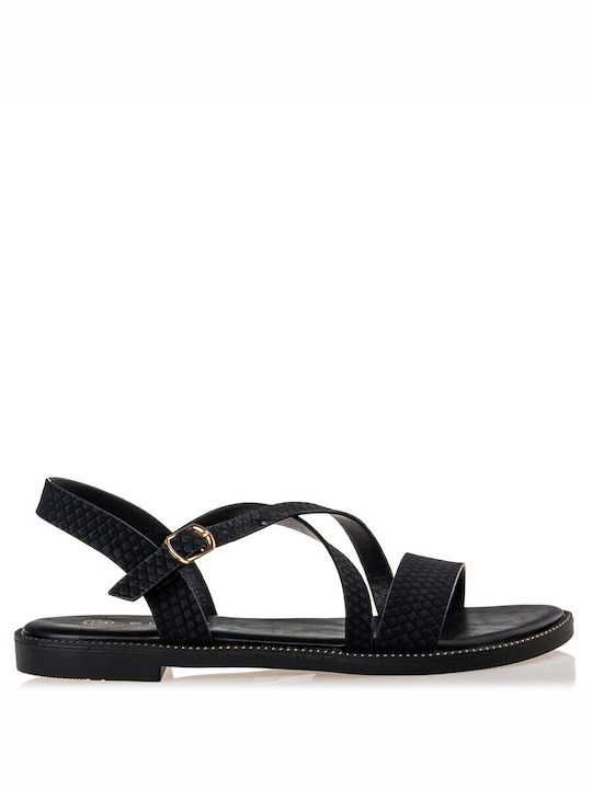 Envie Shoes Synthetic Leather Women's Sandals with Ankle Strap Black