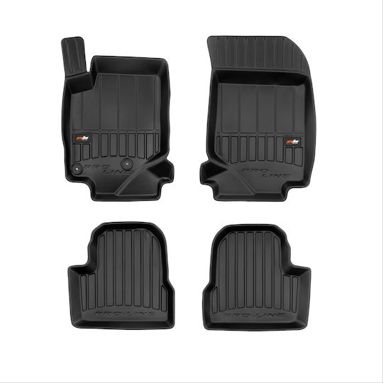 Frogum Set of Front and Rear Mats 4pcs Tray Type for Peugeot 208 Opel Corsa Black
