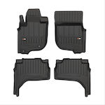 Frogum Set of Front and Rear Mats Tray Type 4pcs from Rubber for Mitsubishi L200 Black