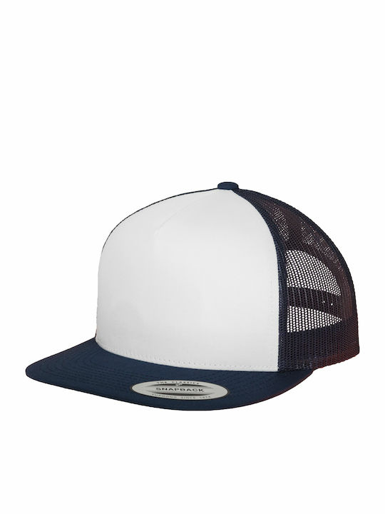 Yupoong 6006w Bărbați Jockey cu plasă și vizieră dreaptă Navy/White