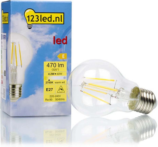 123led LED Bulb 4.2W for Socket E27 Warm White 470lm Dimmable