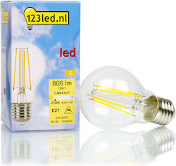 123led Bec LED Reglabil în intensitate 7.3W pentru Dulie E27 Alb cald