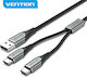 Vention Καλώδιο USB 2.0 to Dual Type-C Male Y-Splitter 0.5m (CQOHD)