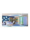 Kids Bedroom Set Smile Light Blue Oak 8pcs with Bed for Mattress 110x190cm