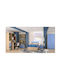 Kids Bedroom Set Note Light Blue Oak 7pcs with Bed for Mattress 90x190cm