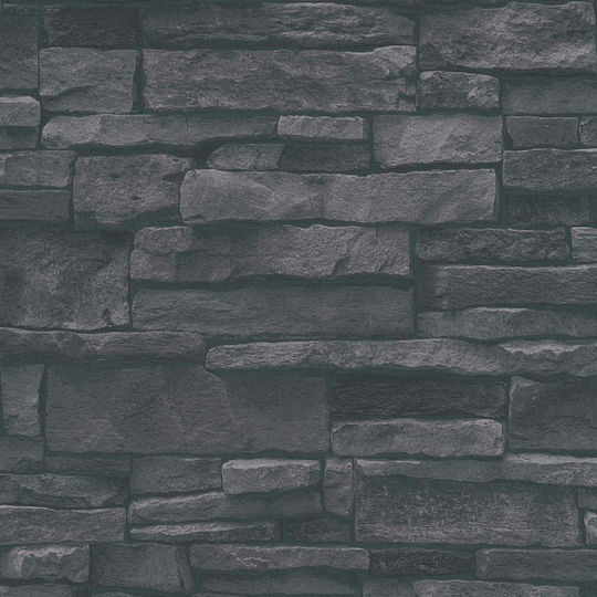 Тапет за Стена Stone Черен 1005x53см