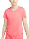 Nike One Women's Athletic T-shirt Dri-Fit Sea Coral / White