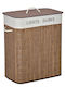 HomCom Wäschekorb aus Bamboo mit Deckel 52x32x63cm Braun