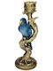 ArteLibre Candle Holder Polyresin in Blue Color 10x9x25.5cm 1pcs