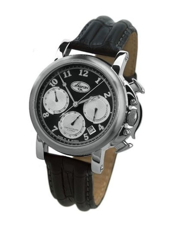 Vostok Europe Men's Watch Chronograph Battery with Black Leather Strap