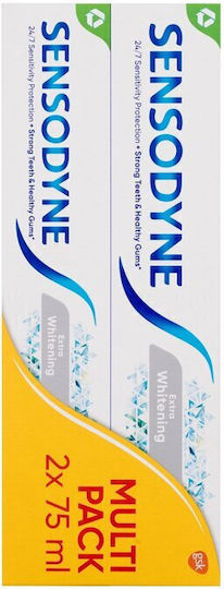 Sensodyne Extra Whitening Zahnpasta für Empfindliche Zähne & Aufhellung 2x75ml