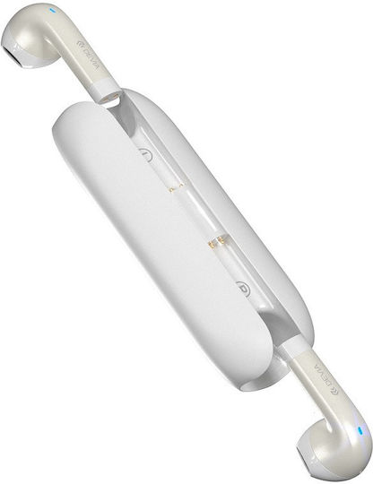 Devia TWS-M3 Earbud Bluetooth Handsfree Ακουστικά με Θήκη Φόρτισης Λευκά