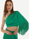 Toi&Moi Women's Summer Crop Top with One Shoulder Green
