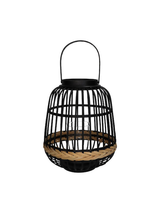 ArteLibre Floortop Bamboo Lantern Black 29.5x29.5x34.5cm