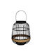 ArteLibre Laterne Bamboo Bodenmontage Schwarz 29.5x29.5x34.5cm 1Stück