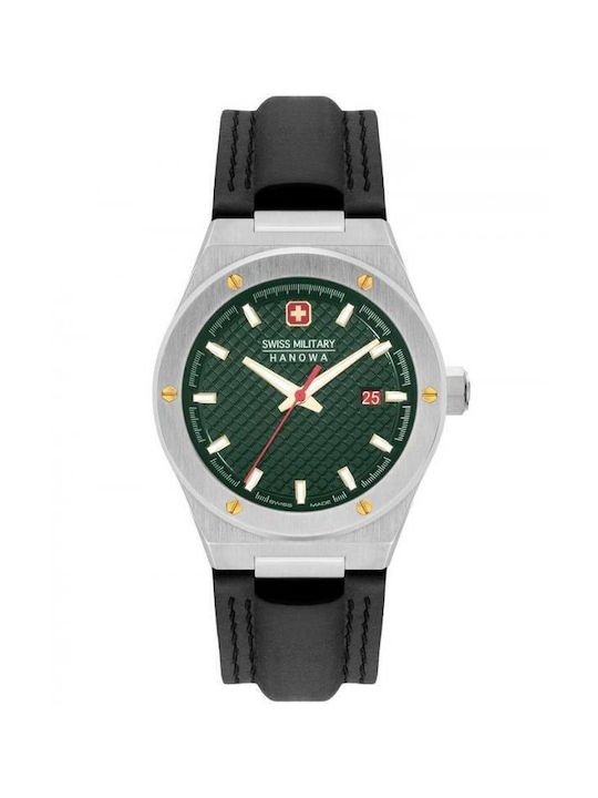 Swiss Military Hanowa Uhr Batterie mit Schwarz Lederarmband