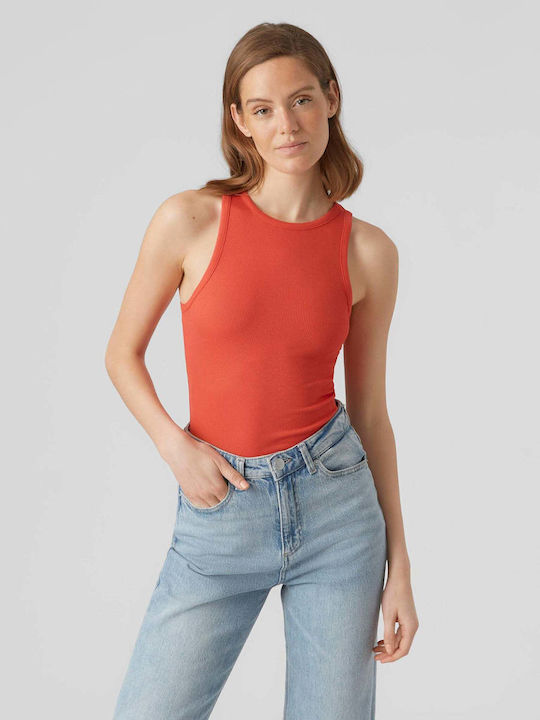 Vero Moda pentru Femei de Vară Bluză Fără mâneci Coral