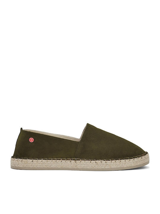 Robinson Leder Herren Espadrilles in Grün Farbe