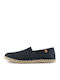 433-16400 Leather Men's Espadrilles in Black Color