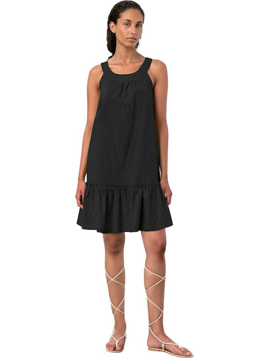 Vamp Feminin Scurt Rochie de Plajă Negru