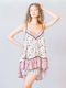 Women's Tunic Dress with Strap & V Neckline Animal Print
