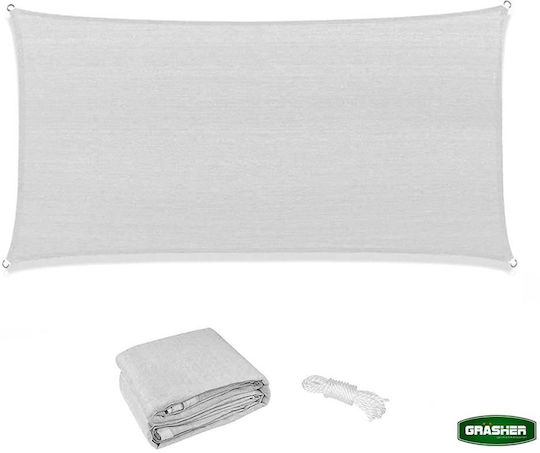 Grasher Ε220 Ορθογώνιο Πανί Σκίασης Γκρι με Κρίκους 3x4m 180gr/m²