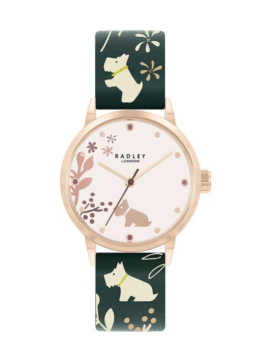 Radley Γυναικείο Ρολόι 31mm Μπαταρίας με Πράσινο Δερμάτινο Λουράκι