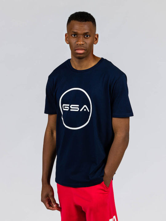 GSA GSA Herrenblusen Kurzarm T-Shirts Navy Blau