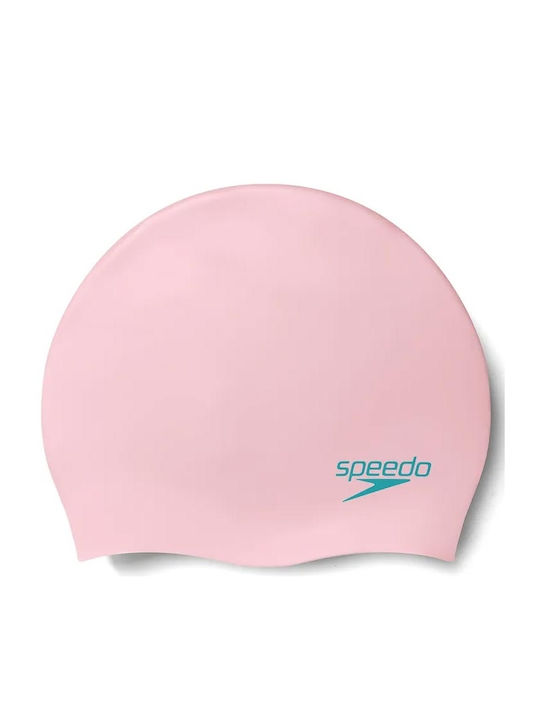 Speedo Plain Moulded Σκουφάκι Κολύμβησης Παιδικό από Σιλικόνη Ροζ