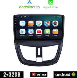 Kirosiwa Car-Audiosystem für Peugeot 207 Ford Ranger 2007> (Bluetooth/USB/AUX/WiFi/GPS/Apple-Carplay/Android-Auto) mit Touchscreen 9"