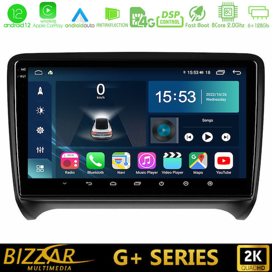Bizzar Car Audio System for Audi TT / TT (8J) Hyundai i10 2007-2015 (Bluetooth/USB/WiFi/GPS/Apple-Carplay/Android-Auto) with Touch Screen 9"