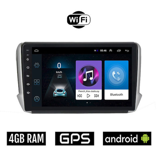 Sistem Audio Auto pentru Peugeot 208 2012-2019 (Bluetooth/USB/AUX/WiFi/GPS/Apple-Carplay/Android-Auto) cu Ecran Tactil 10"